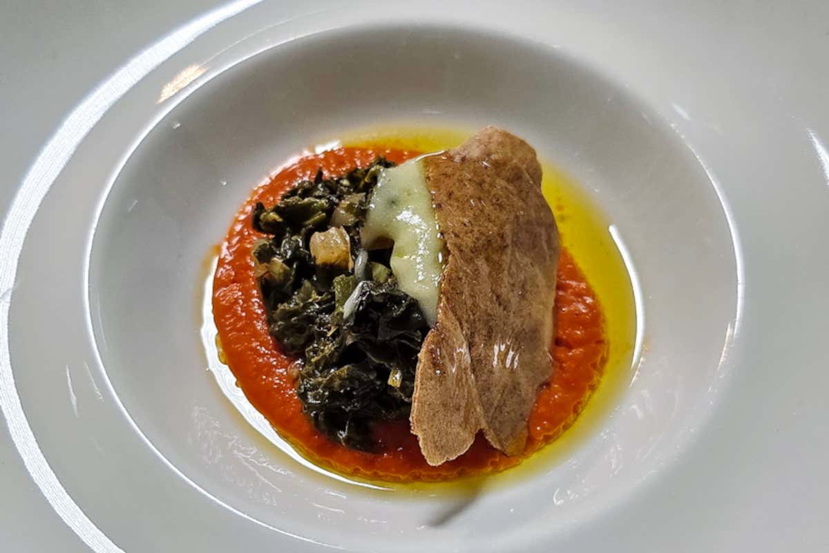 Gaetano Basiricò con Raccolti a Marracco - “Giri selvatici”: una stufatura di giri al pomodoro, con salsa di patate